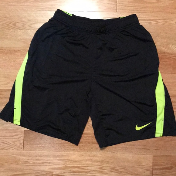 black and volt nike shorts